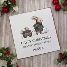 Load image into Gallery viewer, Personalised Christmas Card for Nephew
