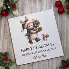 Load image into Gallery viewer, Personalised Christmas Card for Grandson
