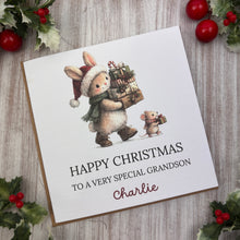 Load image into Gallery viewer, Personalised Christmas Card for Grandson
