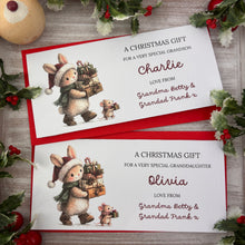 Load image into Gallery viewer, Personalised Christmas Bunny Money Wallet
