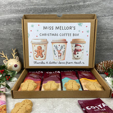 Load image into Gallery viewer, Personalised Teacher Christmas Coffee Gift Box – Costa Coffee Sachets &amp; Gingerbread Biscuits-The Persnickety Co
