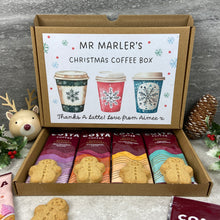 Load image into Gallery viewer, Personalised Teacher Christmas Coffee Letterbox Gift – Costa Coffee Sachets &amp; Gingerbread Biscuits-The Persnickety Co
