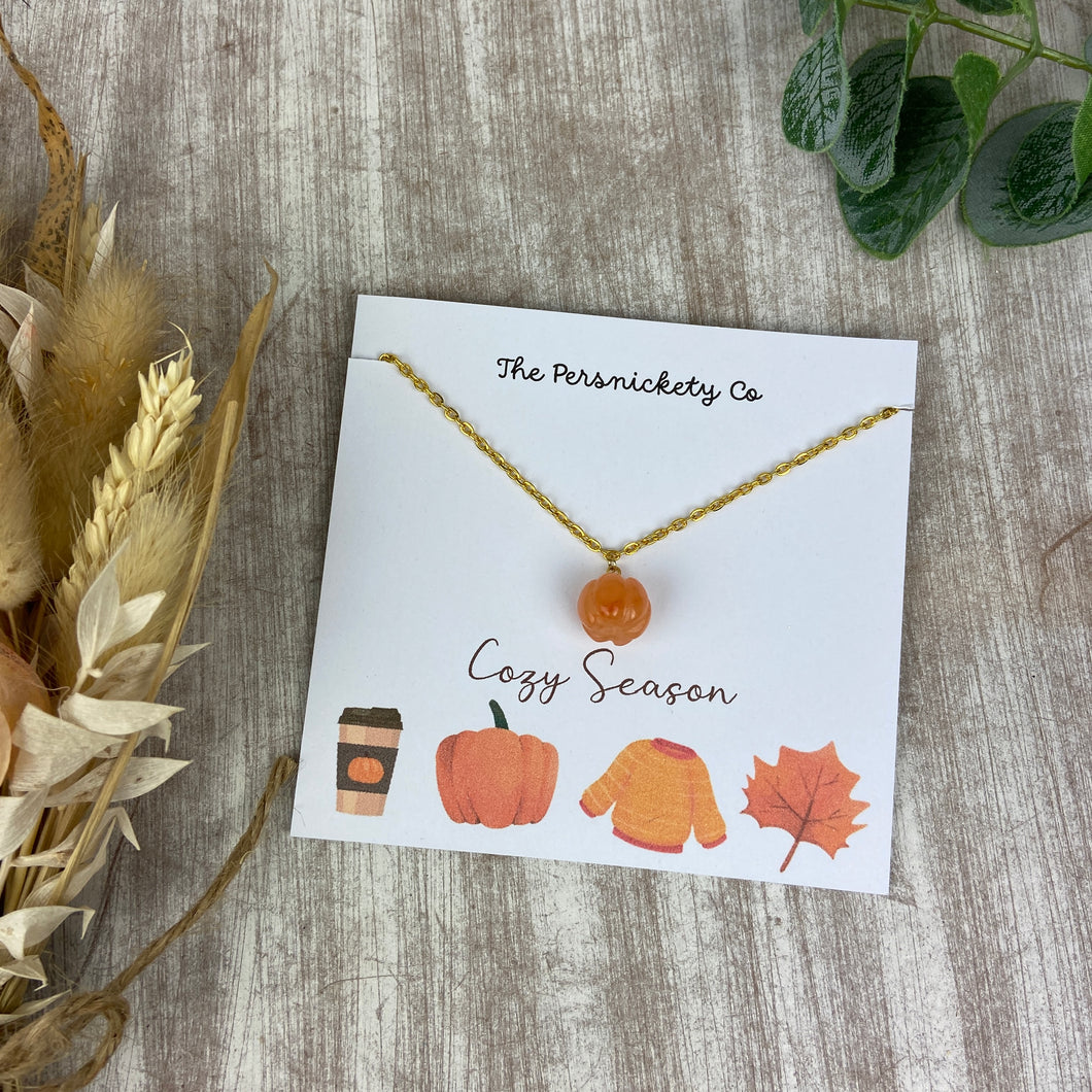 Pumpkin Necklace Autumn Jewellery-The Persnickety Co
