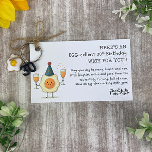 Egg-cellent Birthday Keyring - 18th, 21st, 30th, 40th, 50th