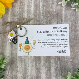 Egg-cellent Birthday Keyring - 18th, 21st, 30th, 40th, 50th