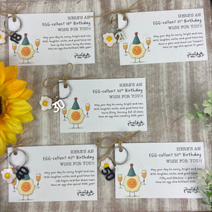 Egg-cellent Birthday Keyring - 18th, 21st, 30th, 40th, 50th