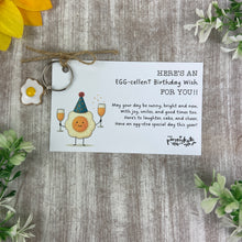 Load image into Gallery viewer, Egg-cellent Birthday Keyring
