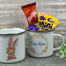 Load image into Gallery viewer, Easter Wreath Enamel Mug - Girl Rabbit
