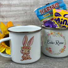 Load image into Gallery viewer, Easter Wreath Enamel Mug - Girl Rabbit
