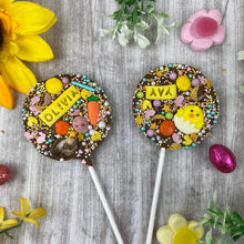 Load image into Gallery viewer, Easter Personalised Belgian Chocolate Lollipop-The Persnickety Co

