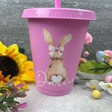 Load image into Gallery viewer, Personalised Easter Brown Bunny Cold Cup with Straw
