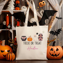 Load image into Gallery viewer, Personalised Pink Halloween Trick or Treat Bag-The Persnickety Co
