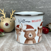 Load image into Gallery viewer, Personalised Festive Friends Enamel Mug
