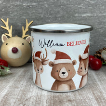Load image into Gallery viewer, Personalised Festive Friends Enamel Mug-The Persnickety Co
