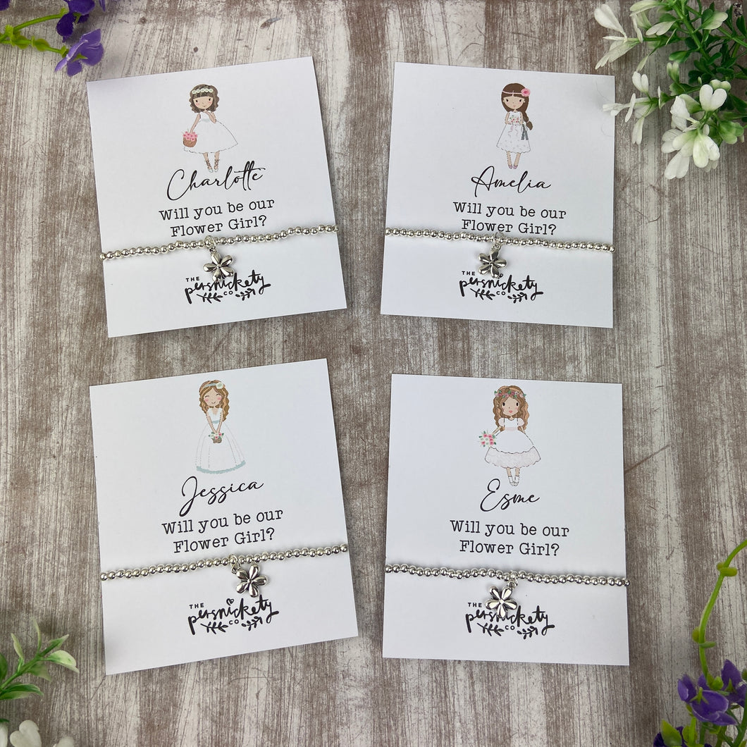 Personalised Flower Girl Proposal Bracelet-The Persnickety Co