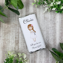 Load image into Gallery viewer, Flower Girl Gift Personalised Mini Chocolate Bar
