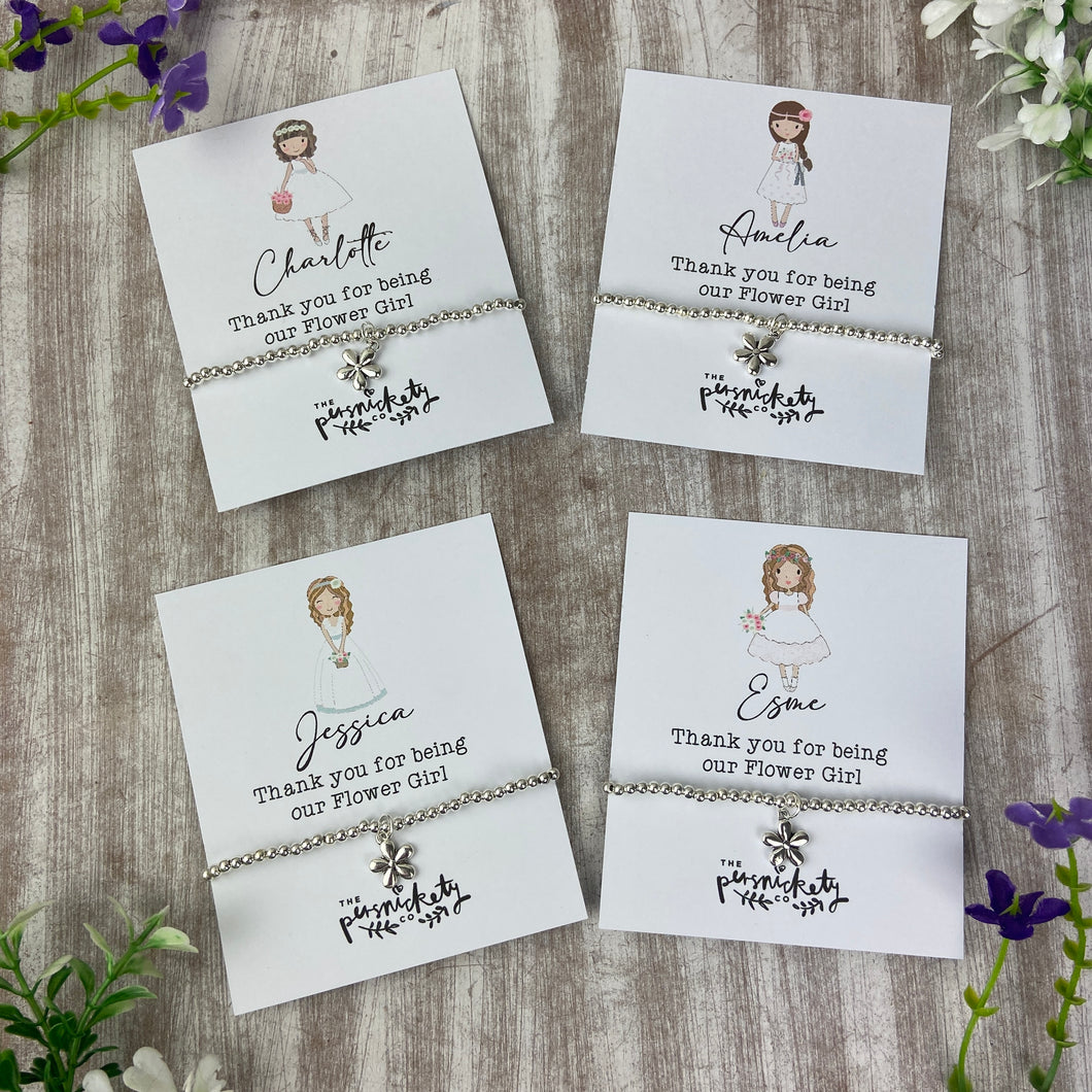 Personalised Flower Girl Thank You Bracelet-The Persnickety Co