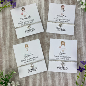 Personalised Flower Girl Thank You Bracelet