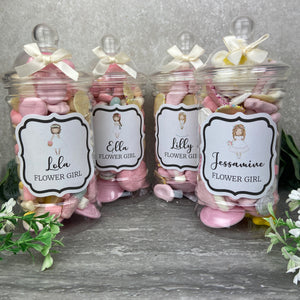 Flower Girl Personalised Sweet Jar