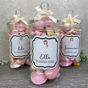 Flower Girl Personalised Sweet Jar