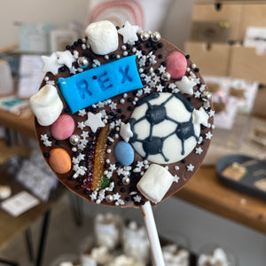 Personalised Football Chocolate Lollipop