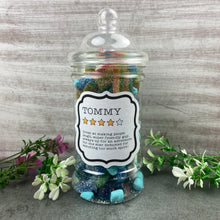 Load image into Gallery viewer, Star Rating Personalised Sweet Jar-The Persnickety Co
