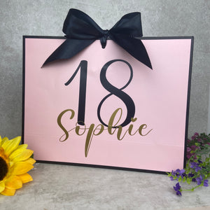 Personalised Birthday Gift Bag - Pink