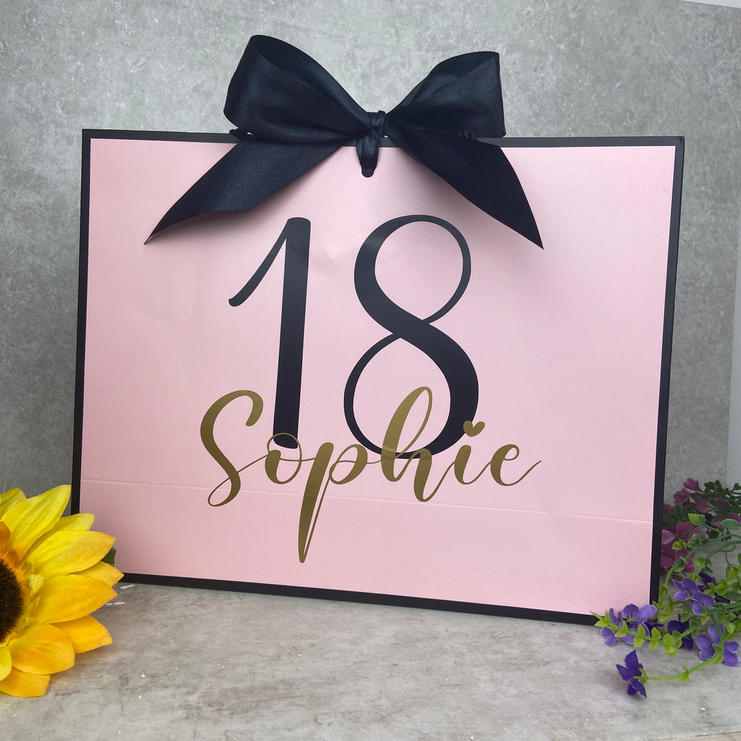 Personalised Birthday Gift Bag - Pink-The Persnickety Co