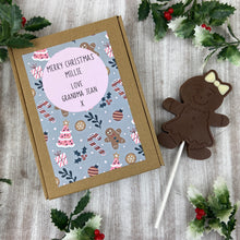 Load image into Gallery viewer, Gingerbread Girl - Chocolate Christmas Lollipop
