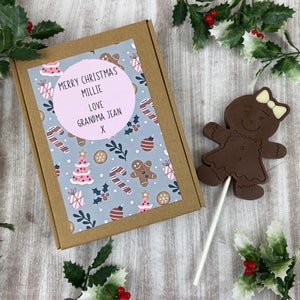 Gingerbread Girl - Chocolate Christmas Lollipop