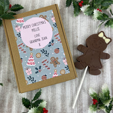 Load image into Gallery viewer, Gingerbread Girl - Chocolate Christmas Lollipop
