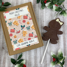 Load image into Gallery viewer, Gingerbread Girl - Chocolate Christmas Lollipop
