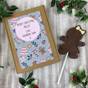 Gingerbread Girl - Chocolate Christmas Lollipop