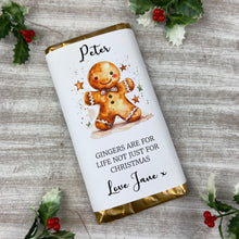 Load image into Gallery viewer, Gingers Are For Life Not Just For Christmas Chocolate Bar-The Persnickety Co
