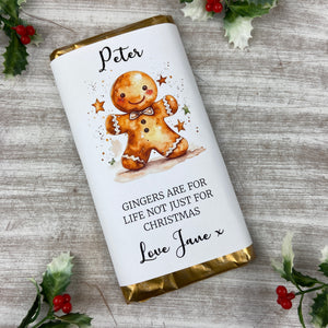 Gingers Are For Life Not Just For Christmas Chocolate Bar