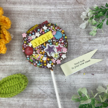 Load image into Gallery viewer, Personalised Good Luck In Your New Class Belgian Chocolate Lollipop-The Persnickety Co
