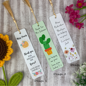Thank You For Helping Me Grow Personalised Teacher Bookmark