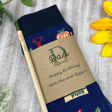 Load image into Gallery viewer, Birthday Gardening Design Socks With Plantable Pencil!
