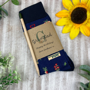 Birthday Gardening Design Socks With Plantable Pencil!