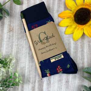 Birthday Gardening Design Socks With Plantable Pencil!