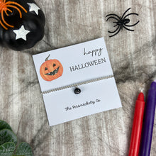 Load image into Gallery viewer, Happy Halloween Pumpkin Beaded Bracelet
