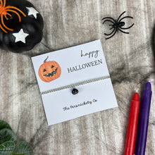 Load image into Gallery viewer, Happy Halloween Pumpkin Beaded Bracelet
