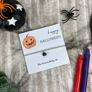 Happy Halloween Pumpkin Beaded Bracelet