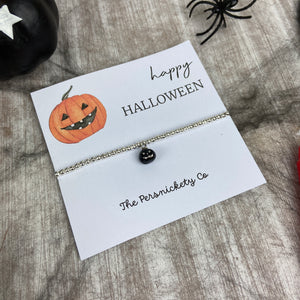 Happy Halloween Pumpkin Beaded Bracelet