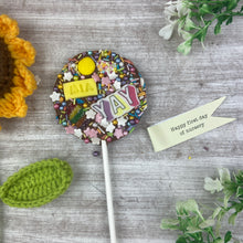 Load image into Gallery viewer, Personalised Happy First Day Of Nursery Belgian Chocolate Lollipop-The Persnickety Co
