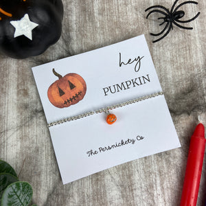 Hey Pumpkin Beaded Bracelet