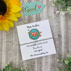 Personalised Teacher Bracelet