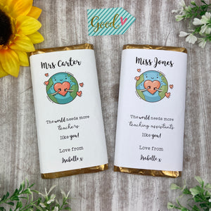Personalised  Chocolate Bar Teacher Gift