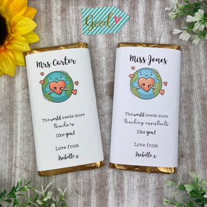 Personalised  Chocolate Bar Teacher Gift