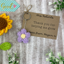 Load image into Gallery viewer, Personalised Teacher Flower Keyring
